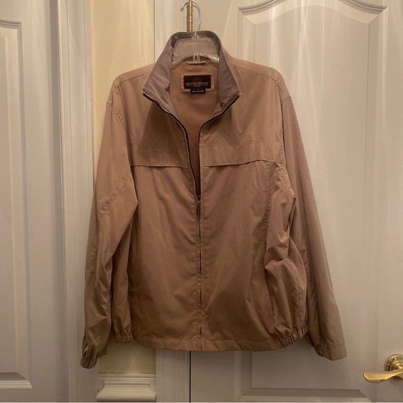 Weatherproof Other - WEATHERPROOF Tan Classic Lightweight Stand Collar Windbreaker Jacket Large lcsr